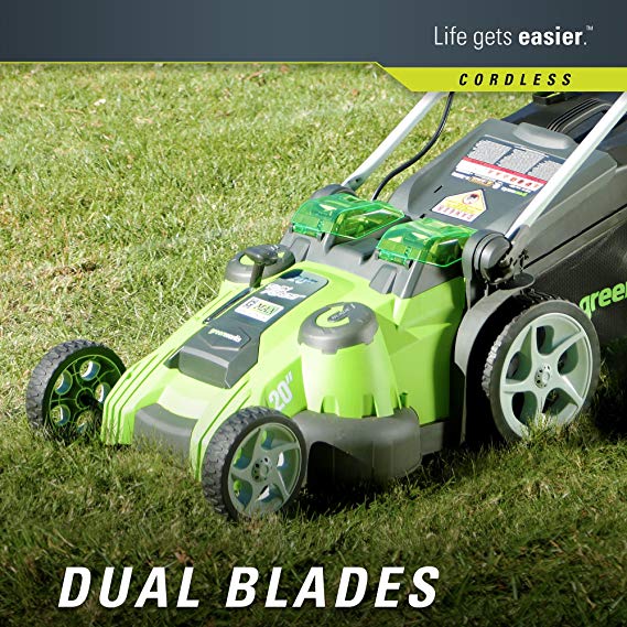 Greenworks-dual-blades-Cordless-LawnMower